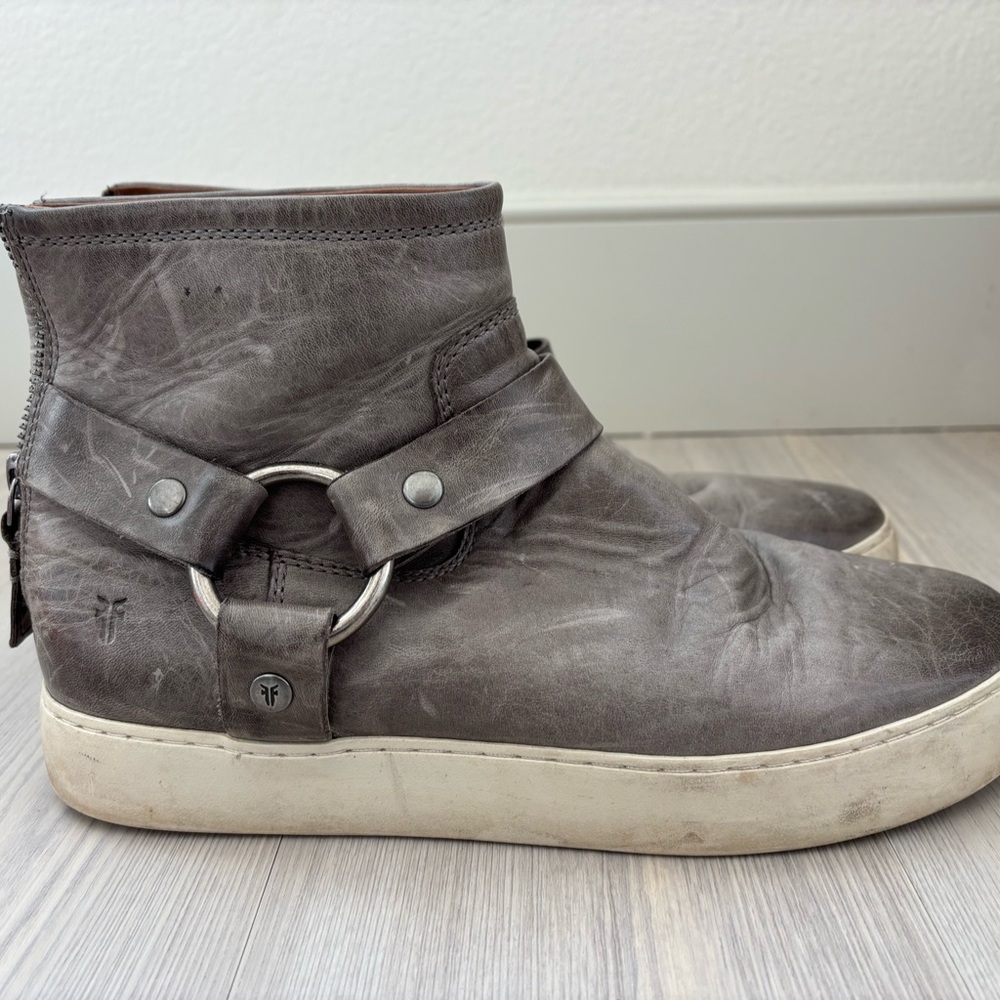 FRYE Lena Harness Sneaker Booties Gray